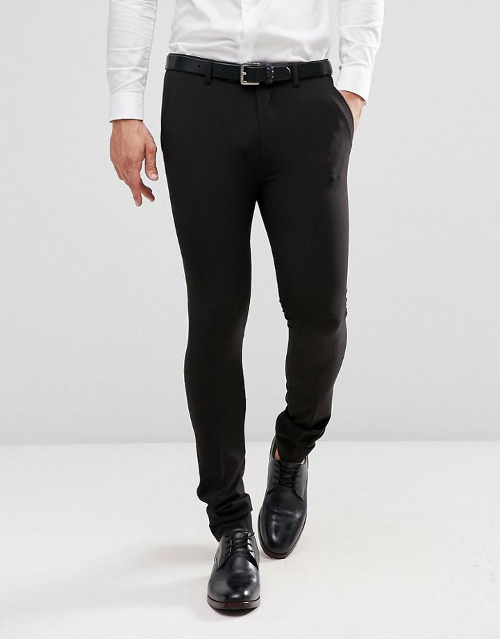 Asos Extreme Super Skinny Suit Pants In Black - Black