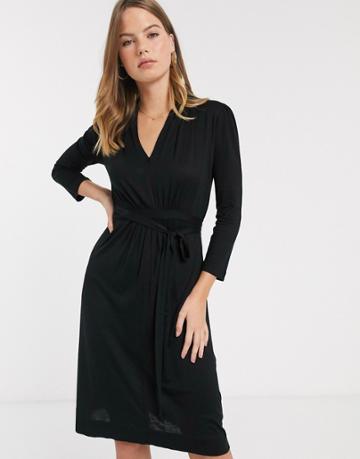 French Connection Brunella Tie Waist Dress-black