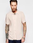 Asos Viscose Revere Collar Shirt In Dusty Pink - Dusty Pink