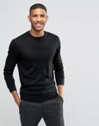 Lindbergh Sweater In Merino Wool In Black - Black