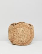 Mango Circular Small Straw Bag In Natural - Beige