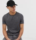 Asos Design Tall T-shirt With Crew Neck In Charcoal Marl-gray