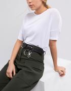 Weekday Leather Belt With Ring Detail - Black
