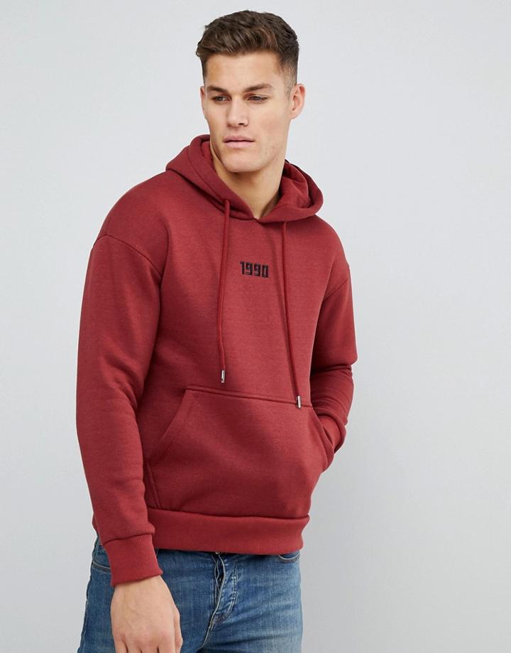 Jack & Jones Originals Drop Shoulder Hoodie - Red