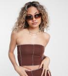 Collusion Exposed Seam Bandeau In Brown - Part Of A Set