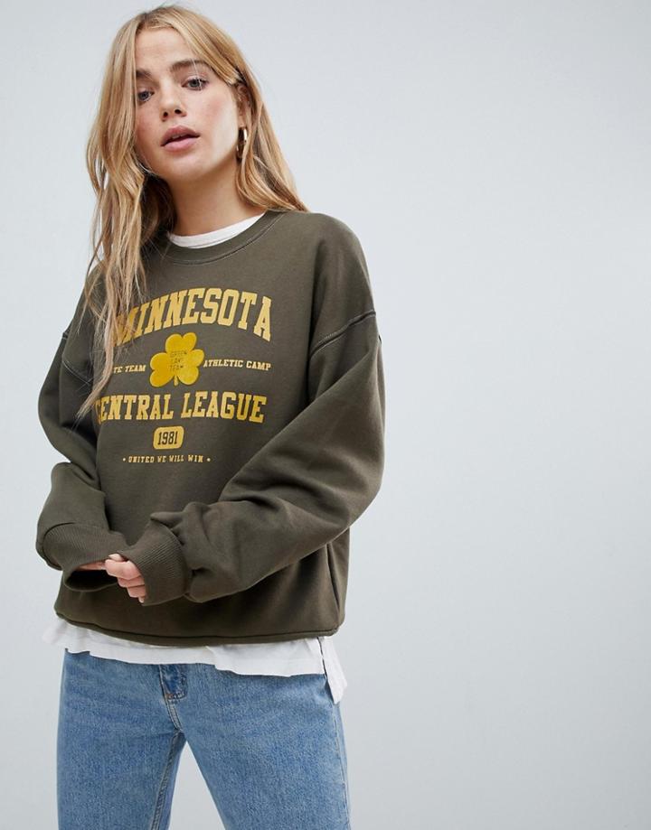 Pull & Bear Minnesota Sweater In Green - Green