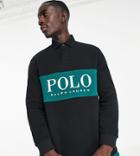 Polo Ralph Lauren X Asos Exclusive Collab Rugby Polo Shirt In Black With Polar Fleece Chest Panel
