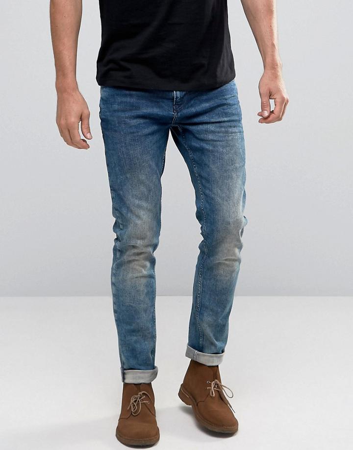 Scotch And Soda Washed Skinny Jeans - Blue