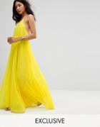 Missguided Pleated Maxi Dress - Yellow