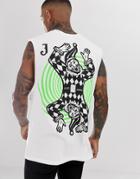 Hnr Ldn Jokes Back Print Sleevelee T-shirt Tank-white