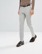 Asos Skinny Smart Pants In Ice Gray Wool Mix - Gray