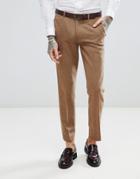 Harry Brown Camel Nep Slim Fit Suit Pants - Tan