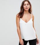 Asos Design Petite Fuller Bust Swing Cami With Double Layer - White