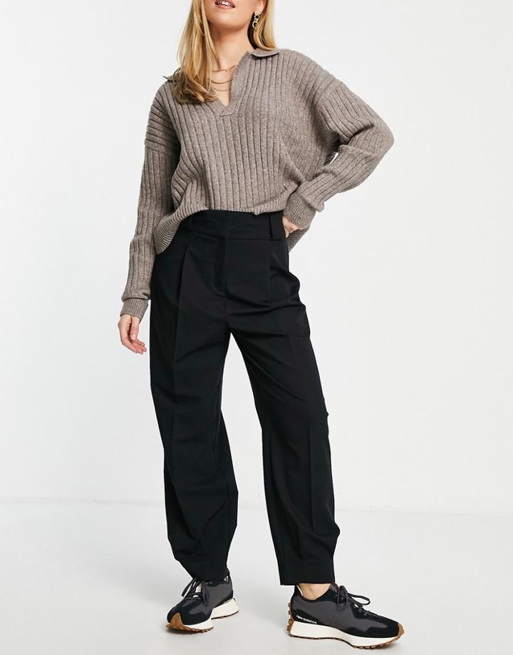 Vero Moda High Waist Tapered Pants In Black