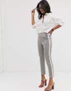 Asos Design Check Side Stripe Tapered Pants-multi