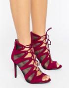 Forever Unique Darcy Tie-up Heeled Sandal - Red