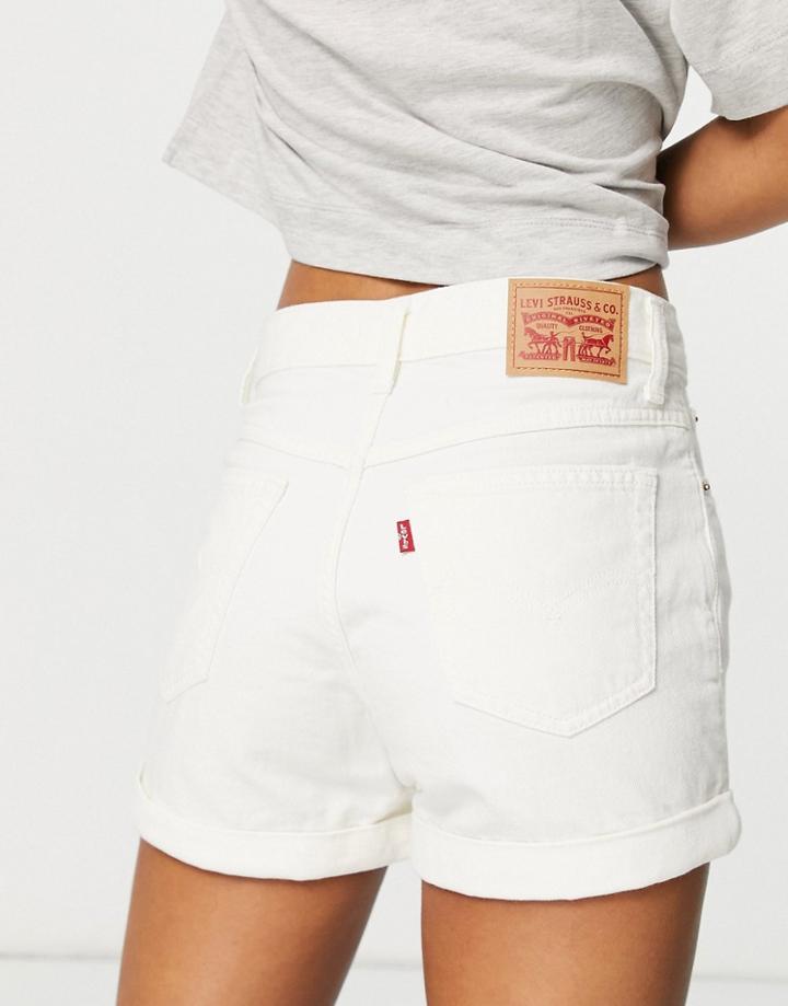 Levi's A-line Mom Shorts In Cream-black