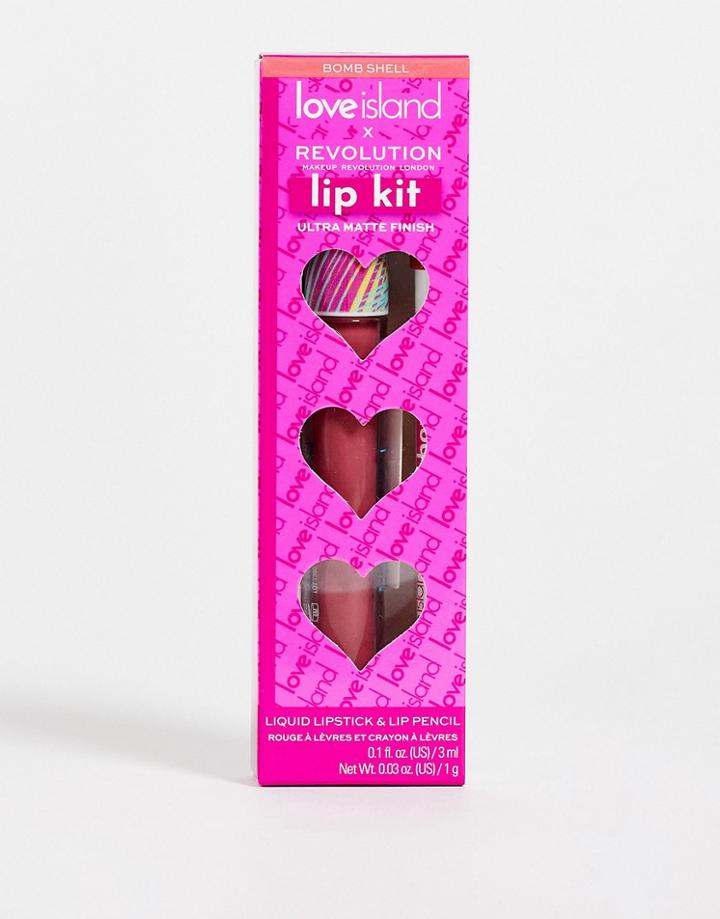 Revolution X Love Island Coupled Up Lip Kit - Bombshell-pink