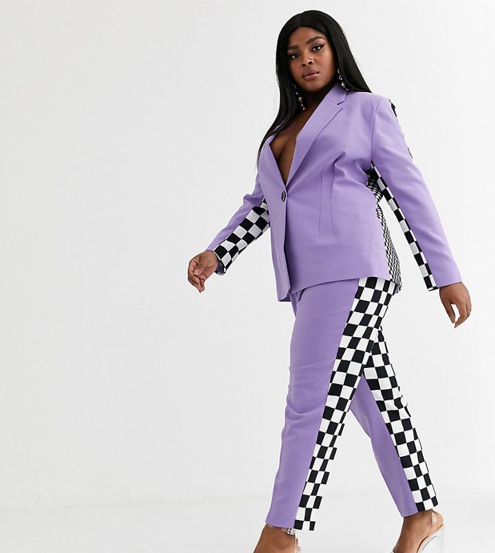Asos Design X Christian Cowan Curve Lilac Two-piece Suit Cigarette Pants