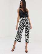 Unique21 Leopard Print Paperbag Waist Pants - Multi