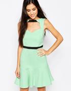 Lashes Of London Pephem Dress With Cut Out Front - Mint
