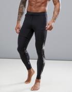 First Training Tights In Black With Gray Print - Black