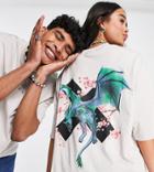 Collusion T-shirt With Dragon Logo Back Print In Stone-neutral