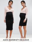 Asos Maternity Over The Bump Jersey Skirt 2 Pack In Mini And Midi Length - Black