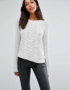 Vero Moda Cable Knit Sweater - White