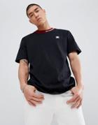 Dc Shoes T-shirt With Ribbed Logo Ringer In Black - Black