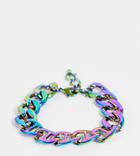 Faded Future Chunky Chain Bracelet With Anchor Links In Iridescent-multi