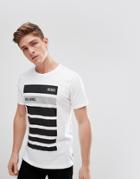 Jack & Jones Core T-shirt With Stripe Print - White