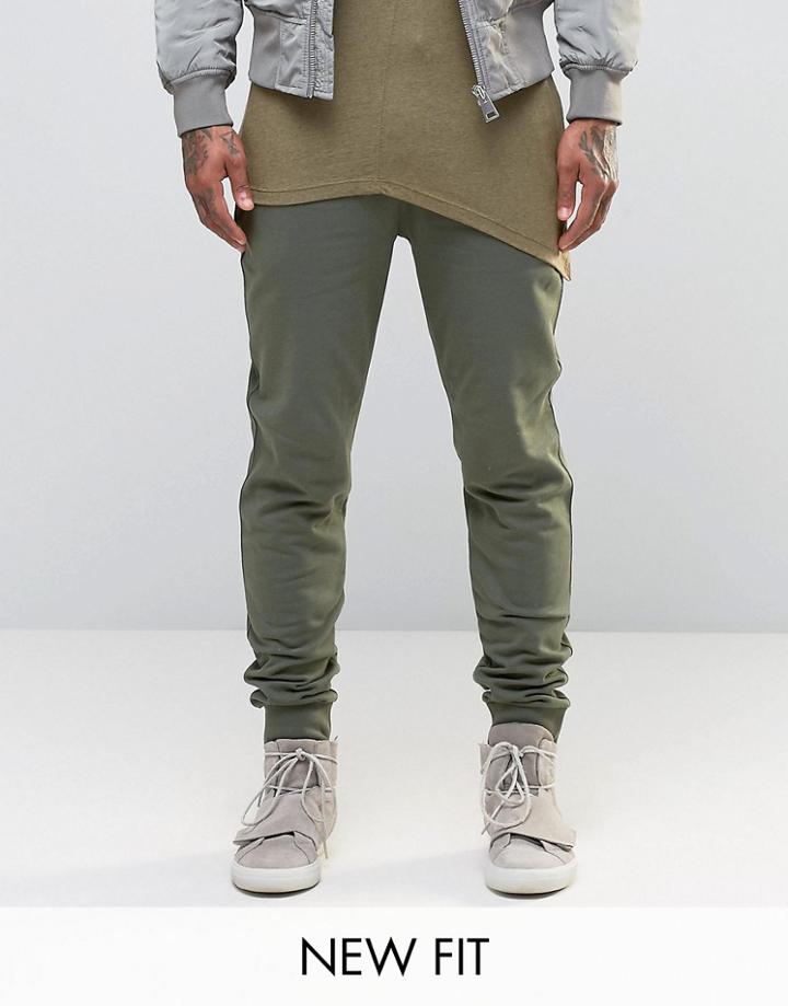 Asos Skinny Joggers In Khaki - Beetle Juice