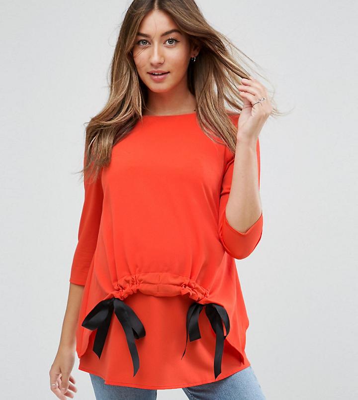 Asos Maternity Nursing Channel Front Top-red