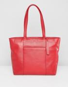 Paul Costelloe Real Leather Clean Tote Bag - Red