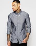 Religion Shirt With All Over Pattern In Slim Fit - Steel Gray