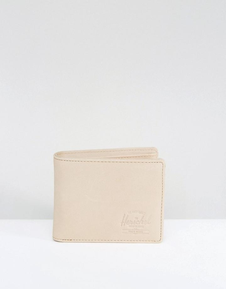 Herschel Supply Co. Hank Bi-fold & Coin Wallet In Leather With Rfid - Beige