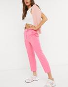 River Island Tailored Cropped Pants In Pink