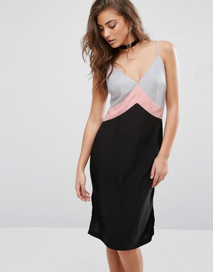 Miss Selfridge Color Block Cami Dress - Multi