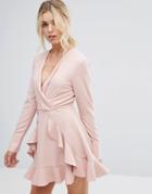 C/meo Collective Ultralight Long Sleeve Ruffle Dress - Pink