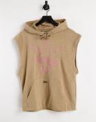 Adidas Originals Ryv Sleeveless Hoodie In Tan-brown