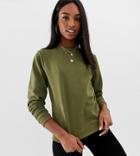 Asos Design Tall Ultimate Sweatshirt In Khaki-green
