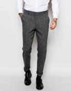 Asos Slim Fit Smart Pants In Harris Tweed - Gray