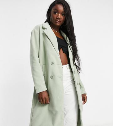 Threadbare Tall Sophie Overcoat In Pistashio-green