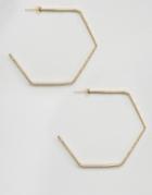 Made Gold Hexagon Hoop Earrings - Gold