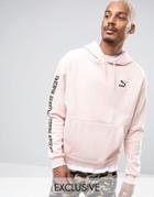 Puma Boxy Logo Hoodie In Pink Exclusive To Asos - Pink