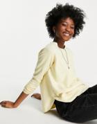Vero Moda Round Neck Sweater In Pale Yellow