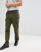 Ps Paul Smith Straight Leg Military Pants In Khaki