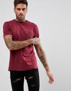 Lyle & Scott T-shirt With Flecked Pocket In Burgundy - Red