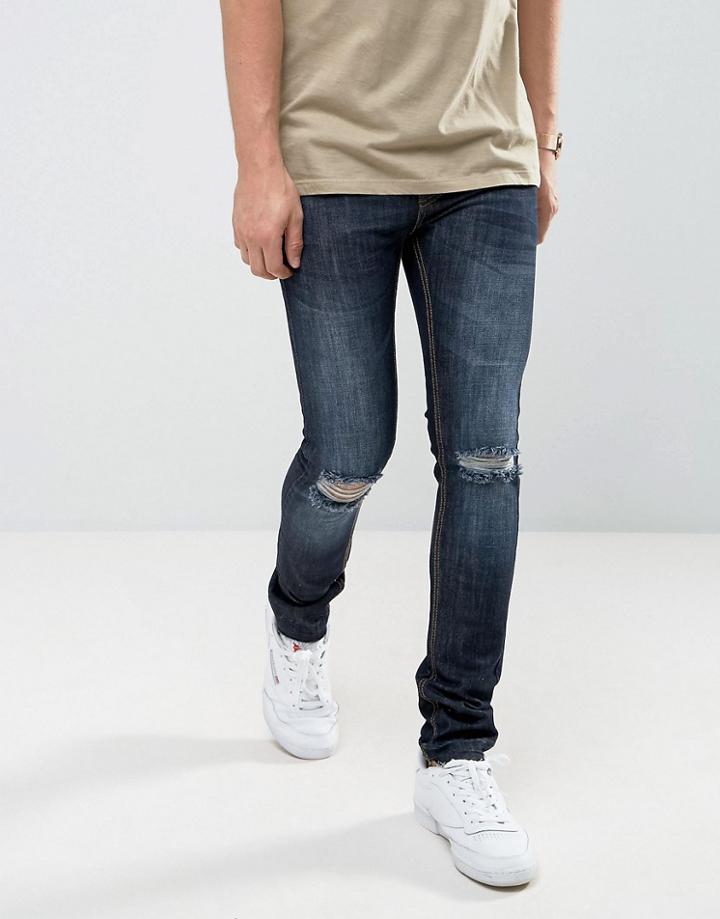 Loyalty And Faith Manchester Skinny Jean With Unrolled Hem In Indigo - Blue